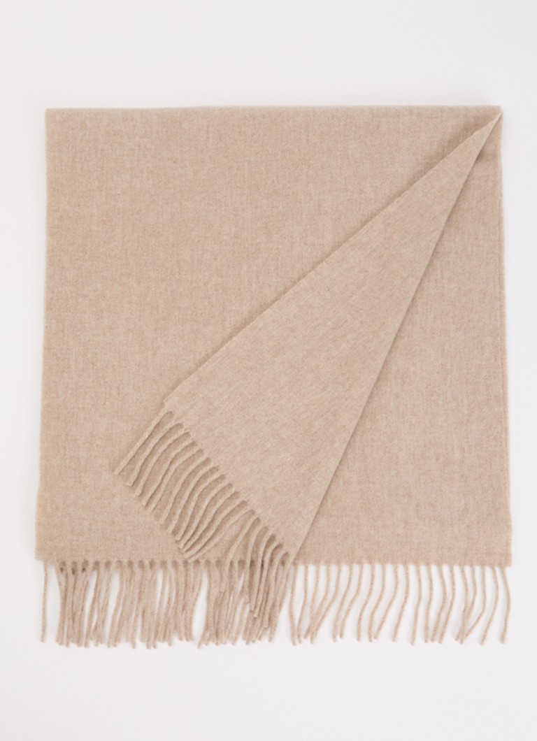 Acne Studios Heren Sjaal van wol met franjes 200 x 45 cm in de kleur Beige, maat: OS