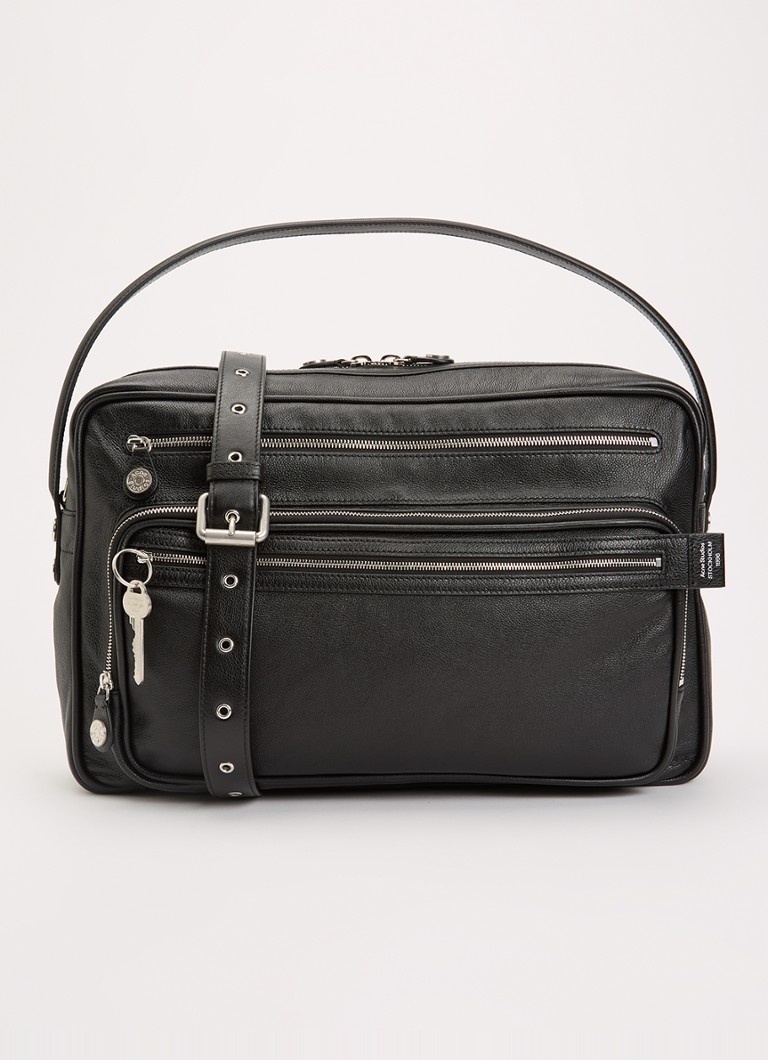 Acne Studios Dames Camero schoudertas van kalfsleer in de kleur Zwart, maat: One Size