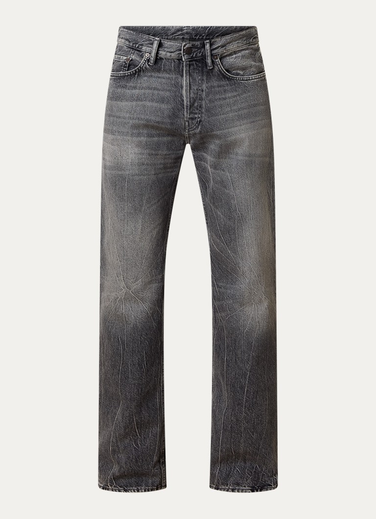 Acne Studios Heren Straight fit jeans met gekleurde wassing in de kleur Grijs, maat: M