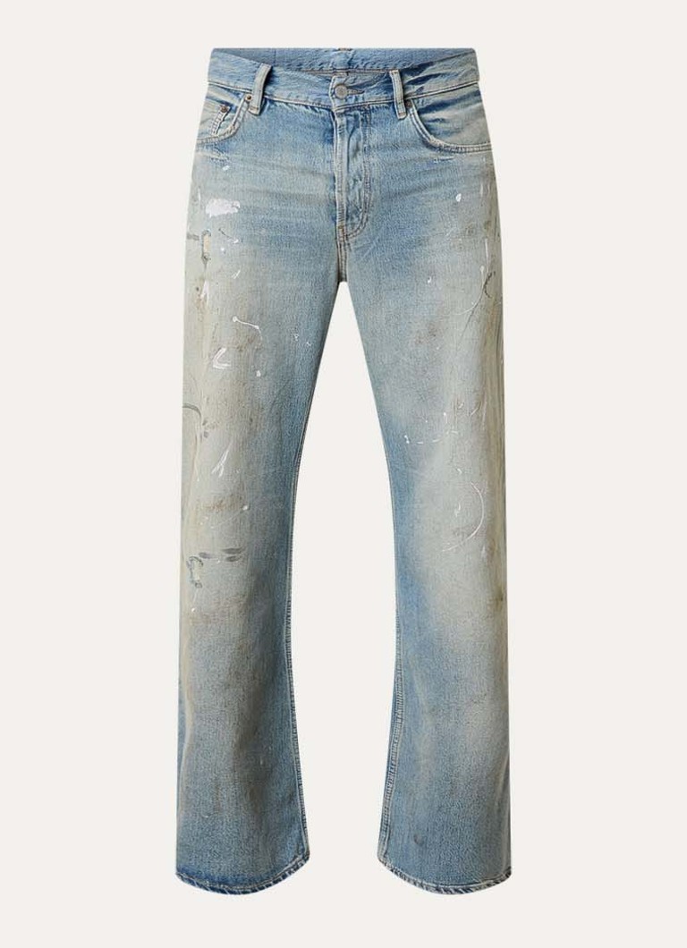 Acne Studios Heren Loose fit jeans met lichte wassing en verwassen afwerking in de kleur Indigo, maat: 30/32