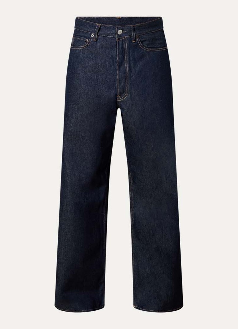 Acne Studios Heren Straight leg jeans met donkere wassing in de kleur Indigo, maat: XS