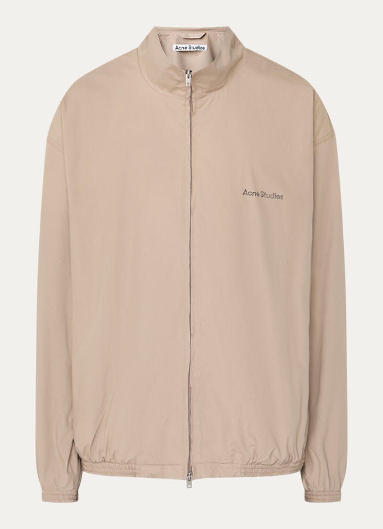 Acne Studios Heren Windjack met logo- en backprint in de kleur Donkerbeige, maat: 50