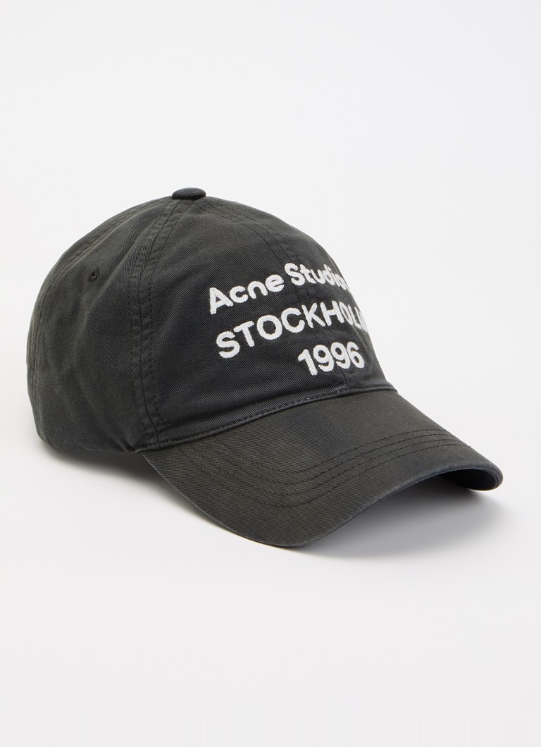 Acne Studios Heren 1996 Stockholm pet met logoborduring in de kleur Donkergroen, maat: OS
