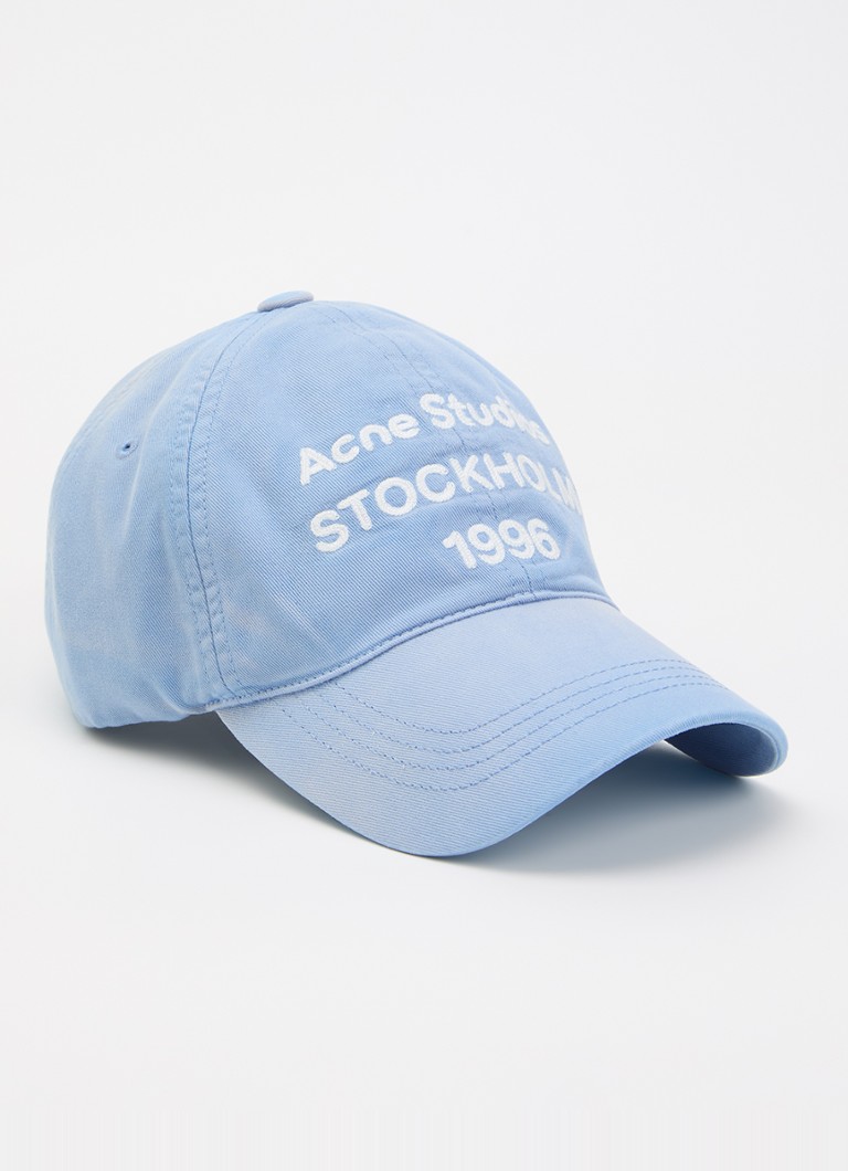 Acne Studios Heren 1996 Stockholm pet met logoborduring in de kleur Lichtblauw, maat: OS