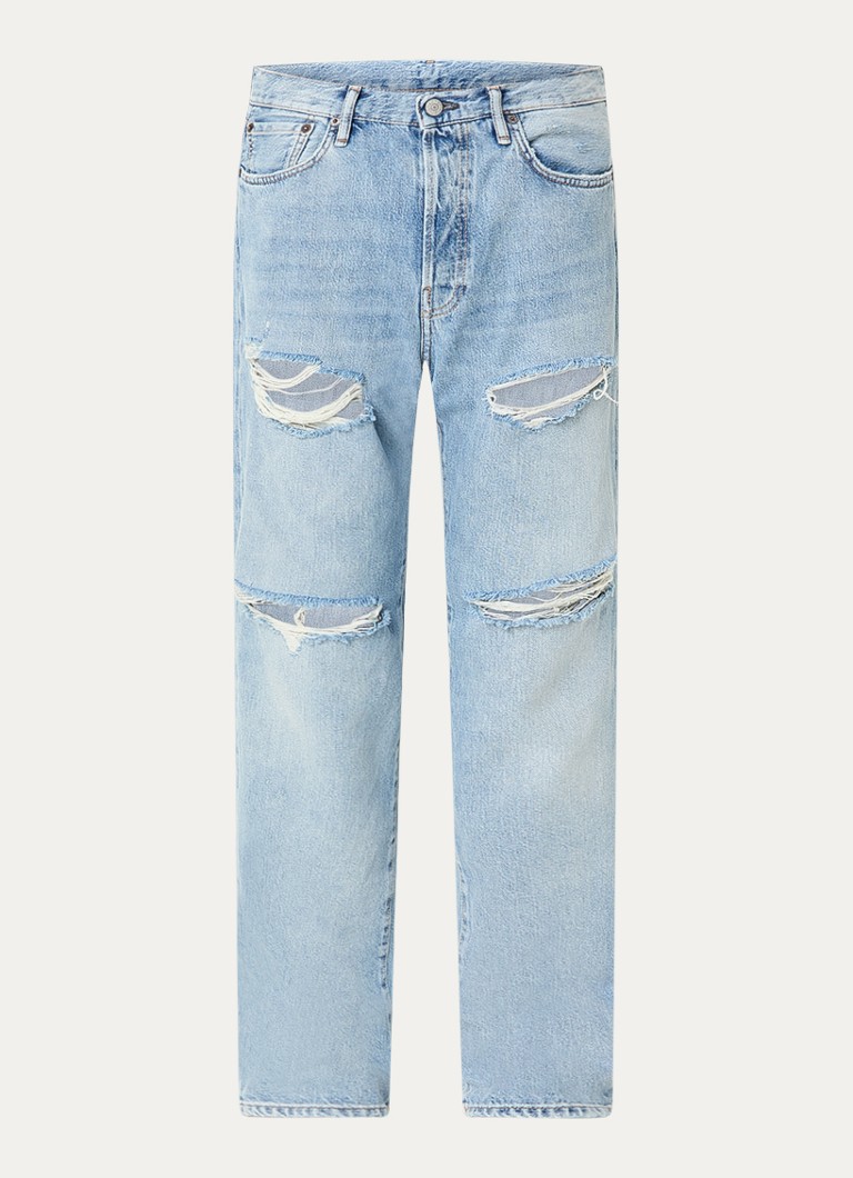 Acne Studios Heren 1996 slim fit jeans met destroyed afwerking in de kleur Indigo, maat: M