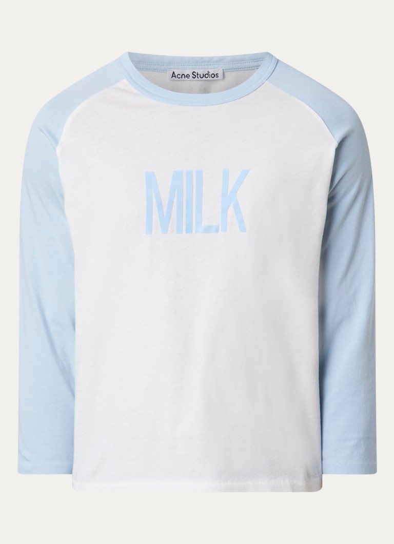 Acne Studios Heren Longsleeve met print in de kleur Lichtblauw, maat: XL/L