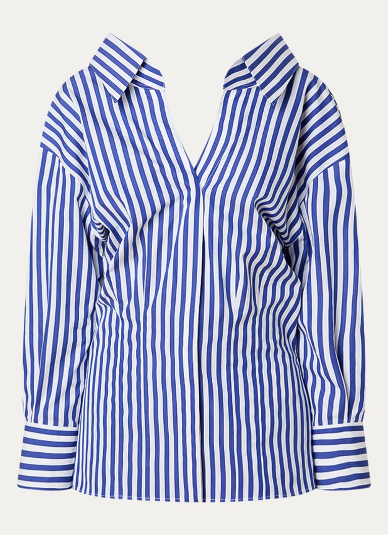 Givenchy Dames Blouse met streepprint en rugdecolleté in de kleur Donkerblauw, maat: 40