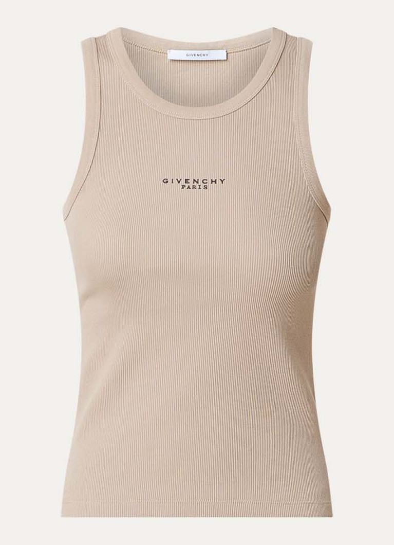 Givenchy Dames Tanktop met logoprint in de kleur Beige, maat: L