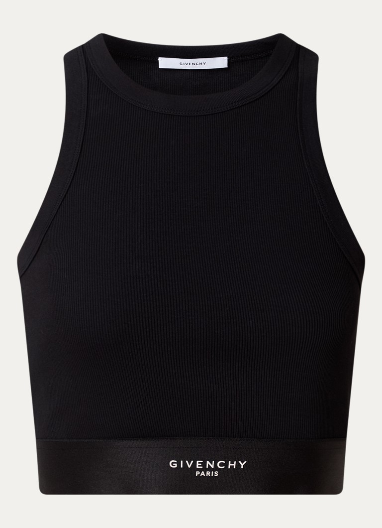 Givenchy Dames Cropped tanktop met logoband in de kleur Zwart, maat: L