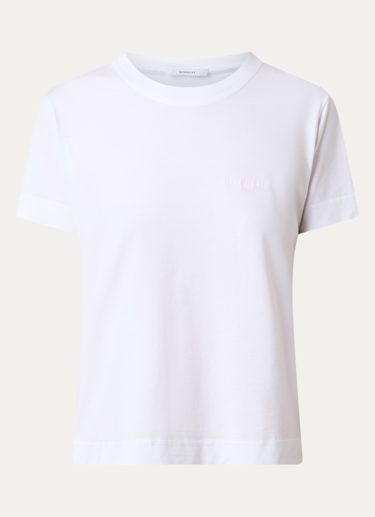 Givenchy Dames T-shirt met logoborduring in de kleur Wit, maat: S