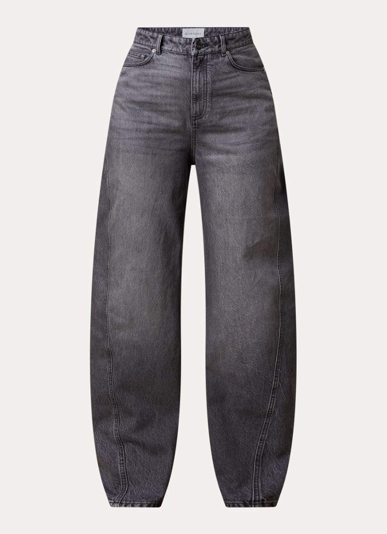Givenchy Dames High waist wide fit jeans met gekleurde wassing in de kleur Grijs, maat: W 27