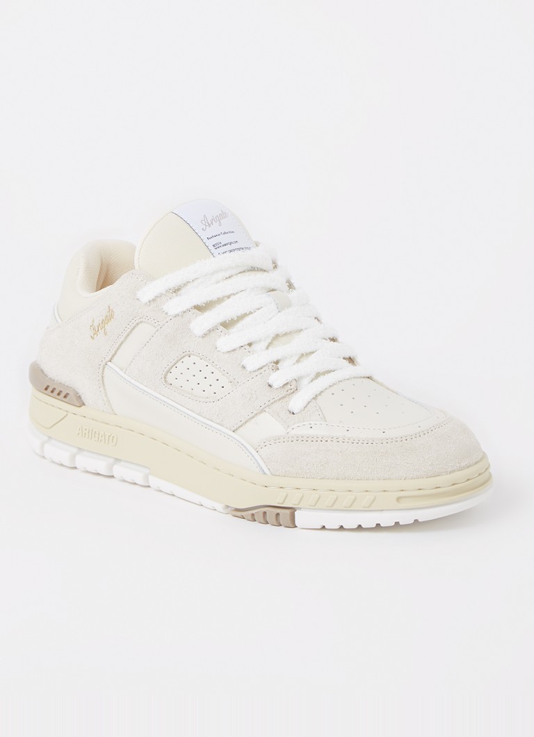 Axel Arigato Heren Area Lo sneaker van leer met suède details in de kleur Gebroken wit, maat: 45