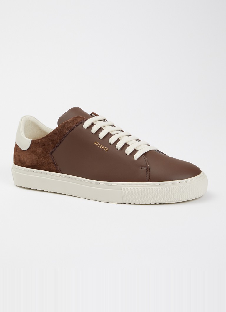 Axel Arigato Heren Clean 90 Split sneaker van leer met details van suède in de kleur Hazelnootbruin, maat: 44