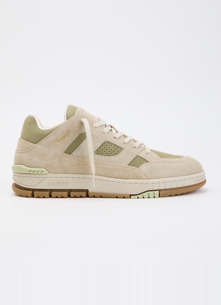 Axel Arigato Heren Area Lo sneaker van suède met details van nubuck in de kleur Lindegroen, maat: 44