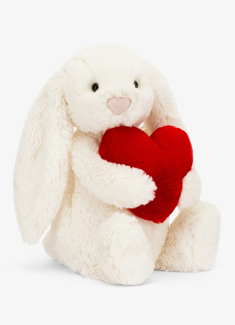 Jellycat Meisjes Bashful Red Love Heart Bunny knuffel 31 cm in de kleur Multicolor, maat: -