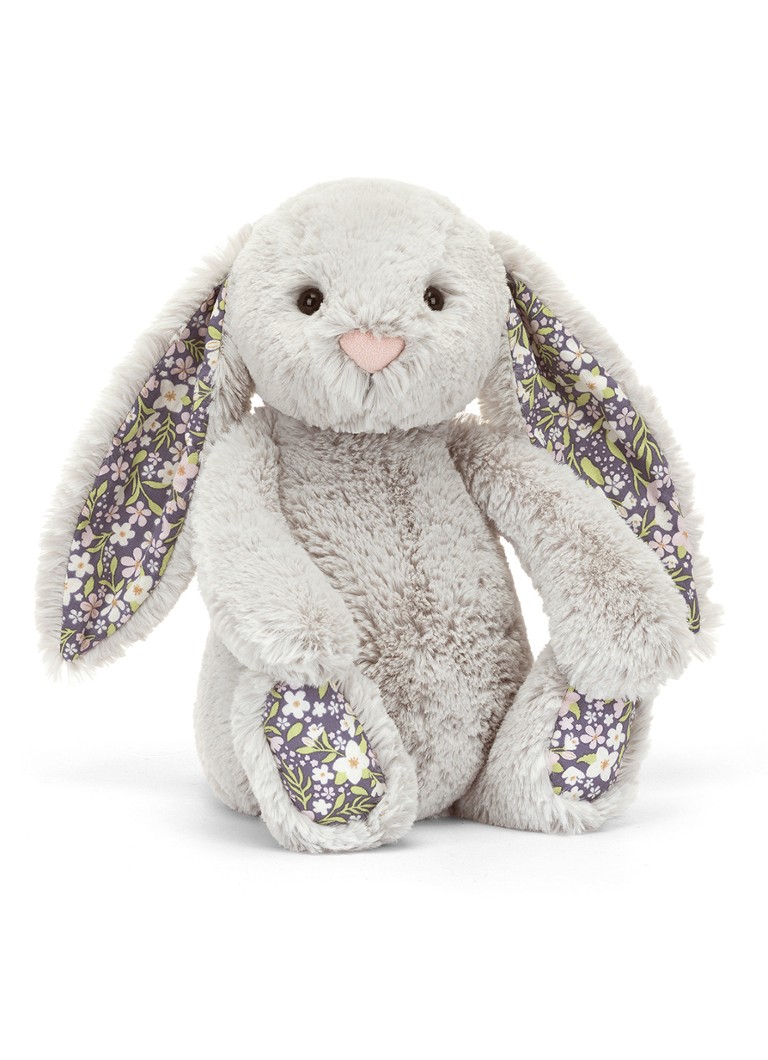 Jellycat Blossom Silver Bunny 'Bloom' knuffel in de kleur Grijs, maat: medium