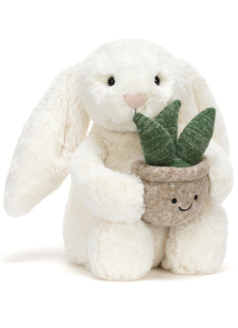 Jellycat Cream Bunny with Plant knuffel 31 cm