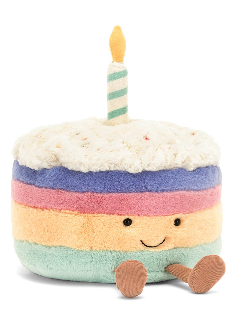 Jellycat Amuseables Rainbow Birthday Cake knuffel 15 cm in de kleur Blauw, maat: OS