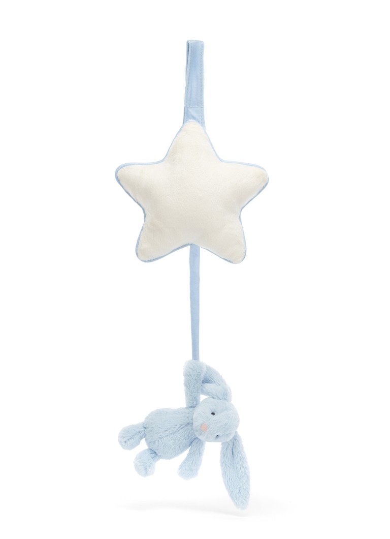 Jellycat Jongens Bashful Bunny Musical Pull muziekknuffel 30 cm in de kleur Lichtblauw, maat: OS
