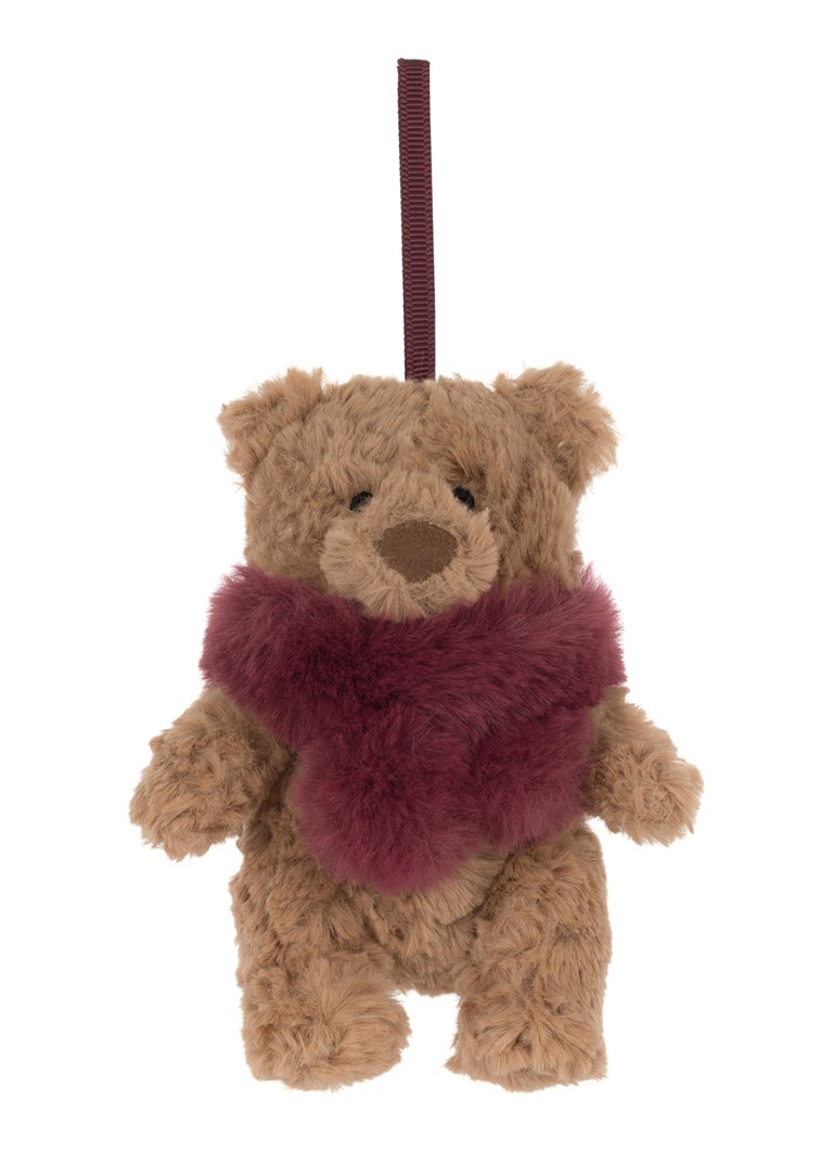 Jellycat Bartholomew Bear Winter Warmer kersthanger 10 cm in de kleur Beige, maat: 10x6x4