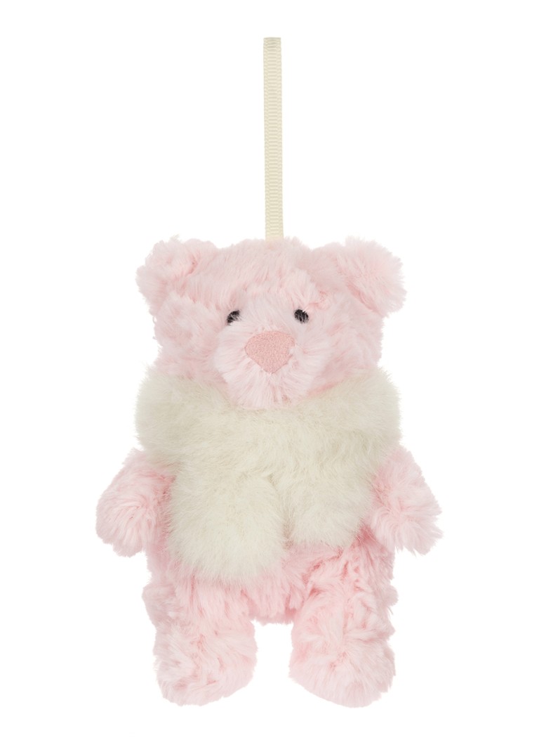Jellycat Leola Bear Winter Warmer kersthanger 10 cm in de kleur Roze, maat: 10x6x4