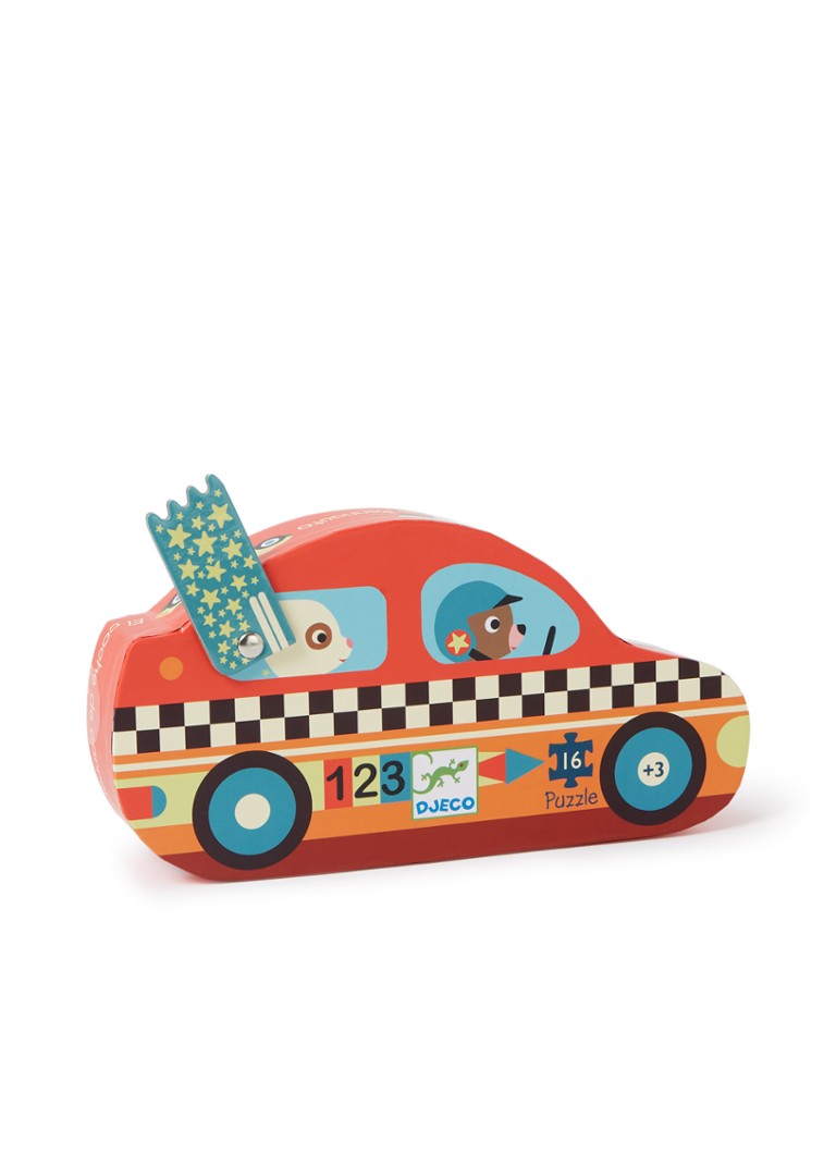 Djeco Race Auto legpuzzel 16 stukjes in de kleur Multicolor, maat: 1MAAT