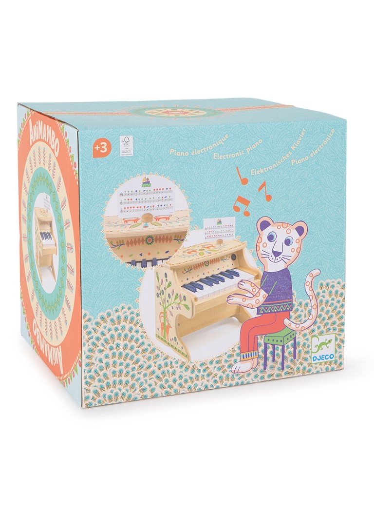 Djeco Animambo Piano van hout in de kleur Beige, maat: 1MAAT