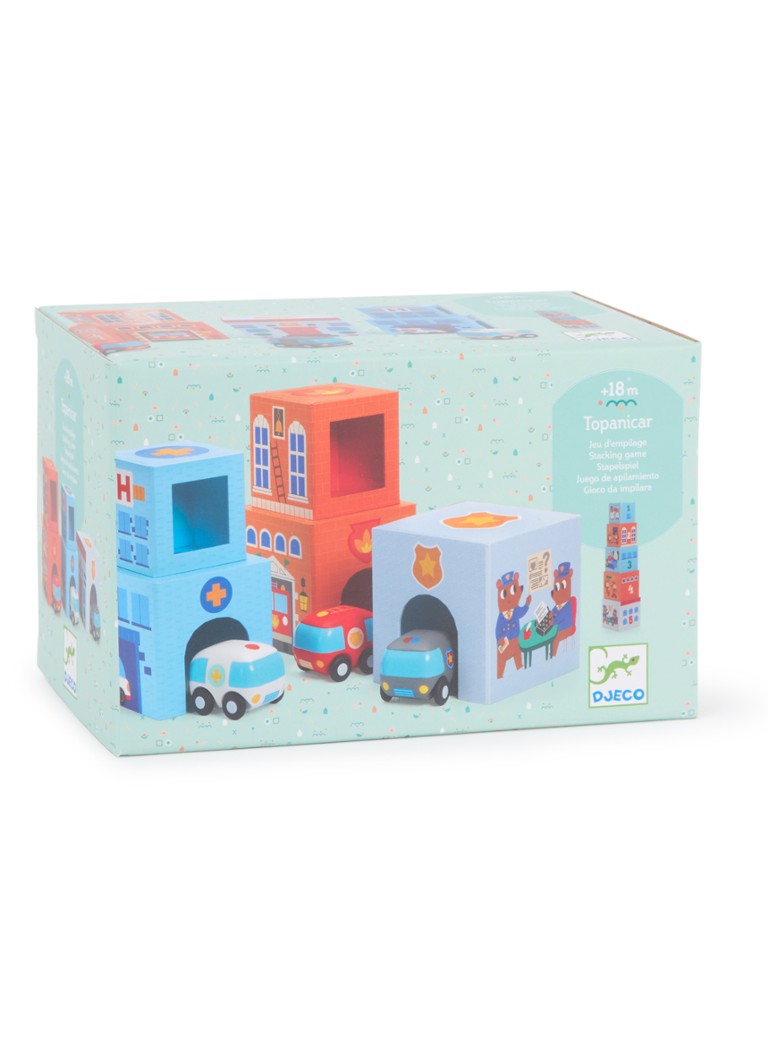 Djeco Topanicar blokken met auto's in de kleur Multicolor, maat: 1MAAT