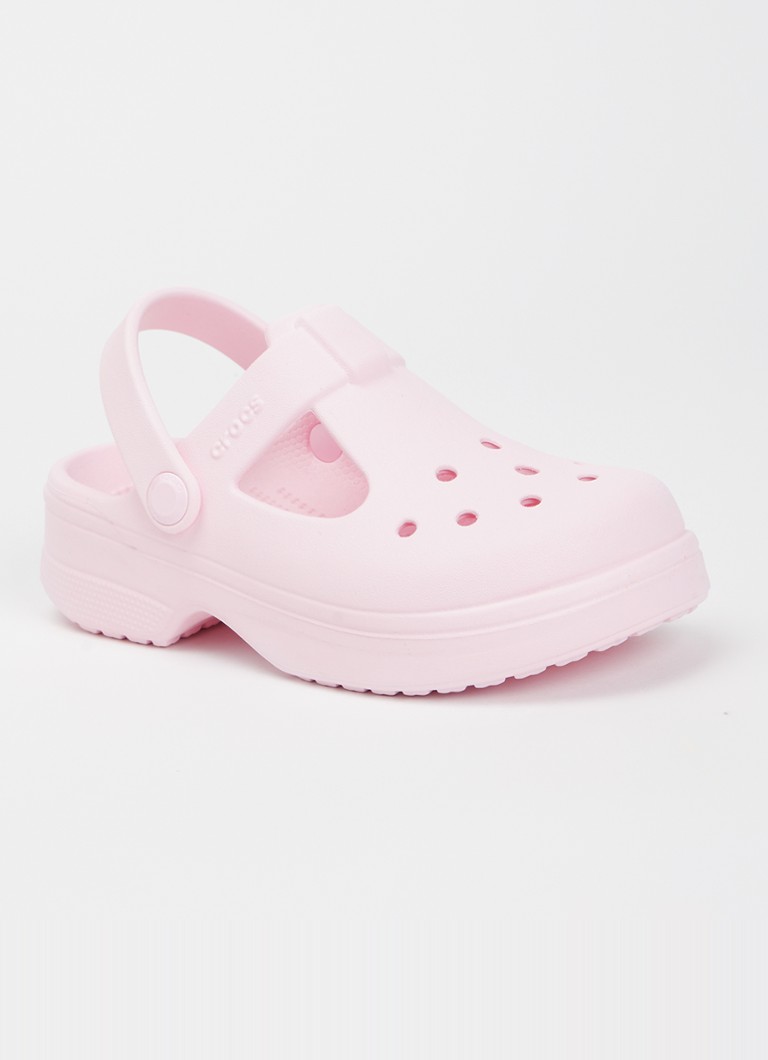 Crocs Meisjes Classic Mary Jane instapper met logo in de kleur Lichtroze, maat: 28/29