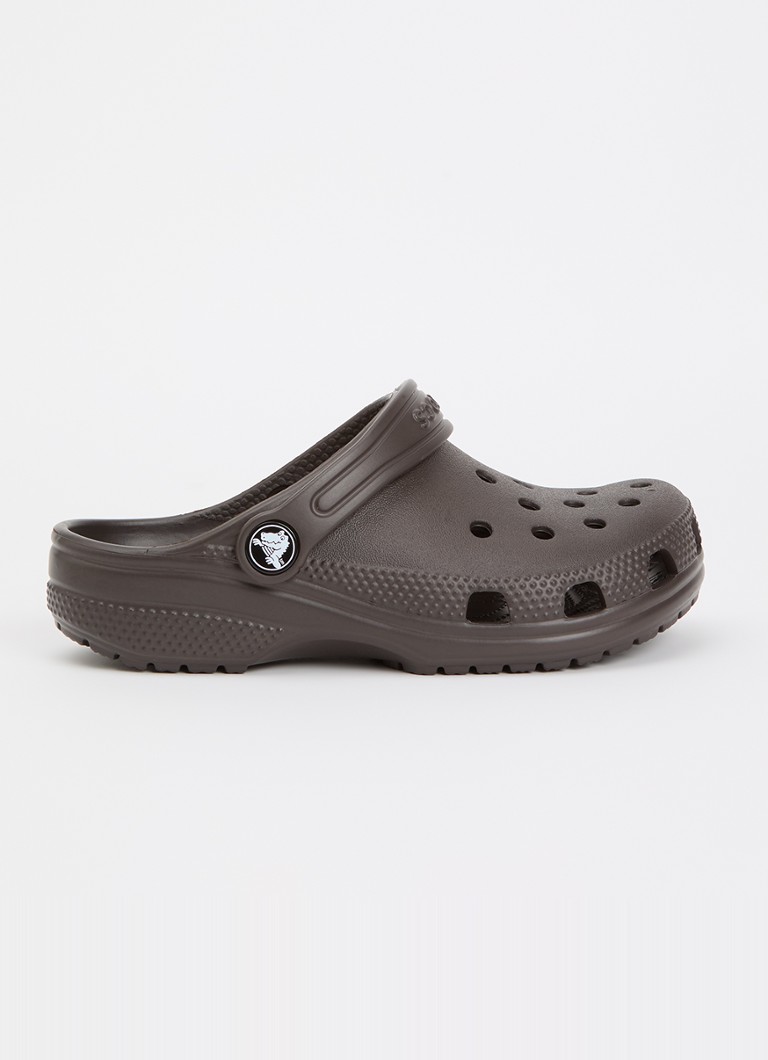 Crocs Meisjes Classic Clog instapper met logo in de kleur Donkerbruin, maat: 32/33