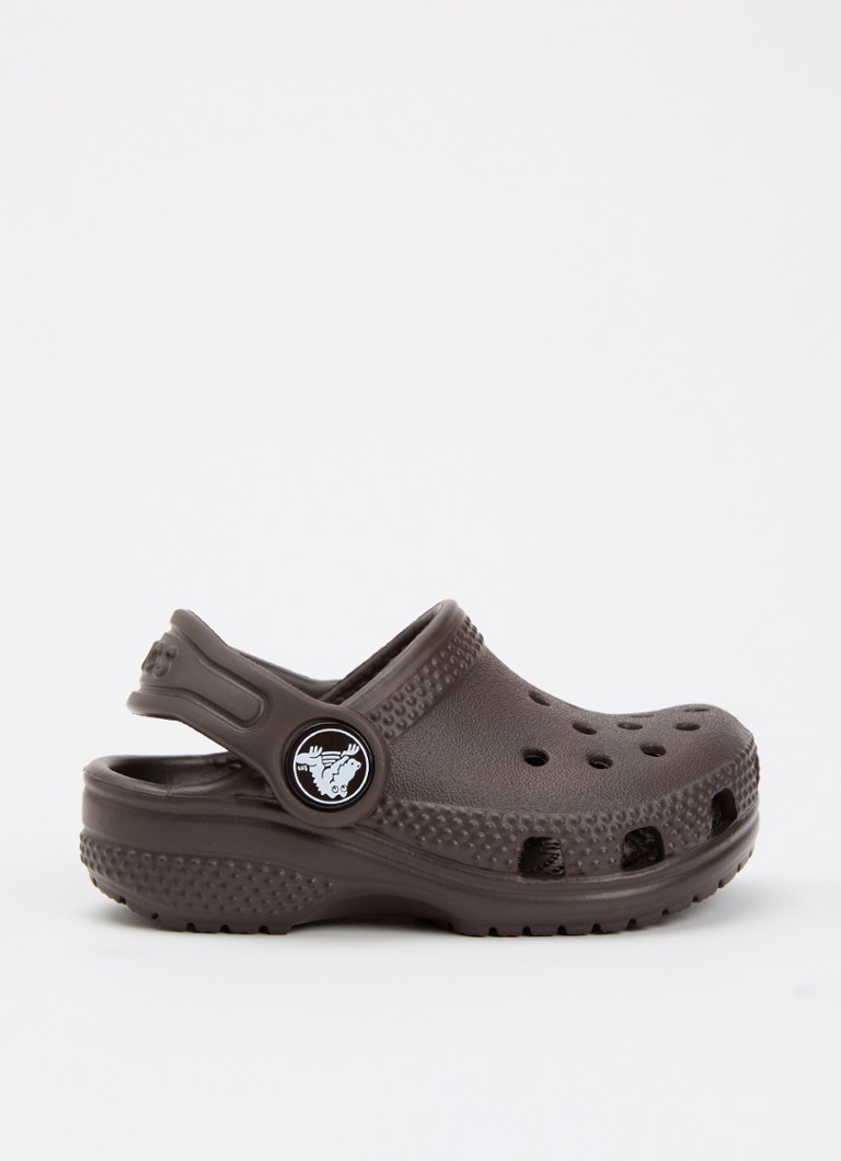 Crocs Meisjes Classic Clog instapper met logo in de kleur Donkerbruin, maat: 19/20