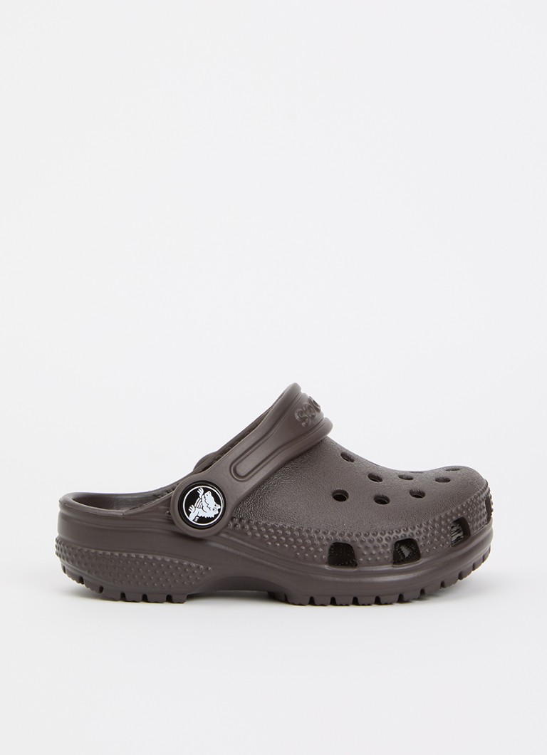 Crocs Meisjes Classic Clog instapper met logo in de kleur Donkerbruin, maat: 23/24
