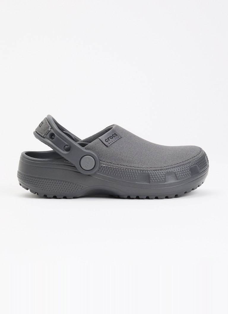 Crocs Meisjes Crafted Clog instapper met gebreid bovenwerk in de kleur Donkergrijs, maat: 33/34