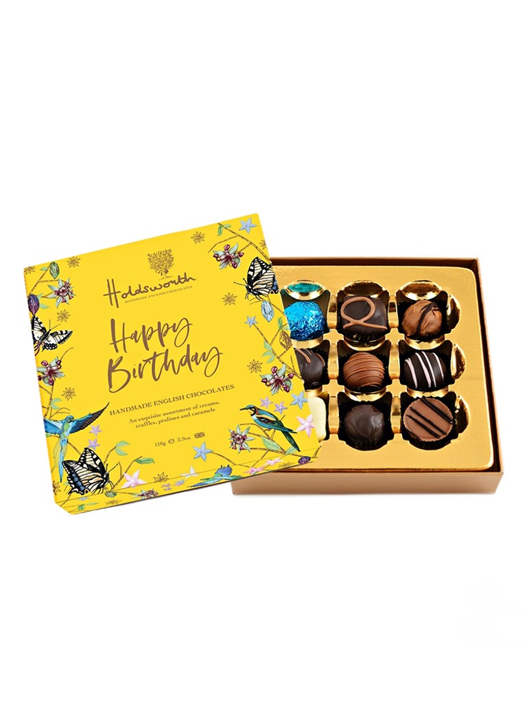 Holdsworth Happy Birthday chocolade bonbons in geschenkverpakking 9 stuks - Deal