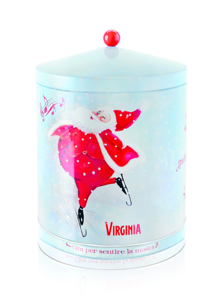 Amaretti Virginia Virginia Tall Panettone in muziekdoos 1000 gram Beige - Deal