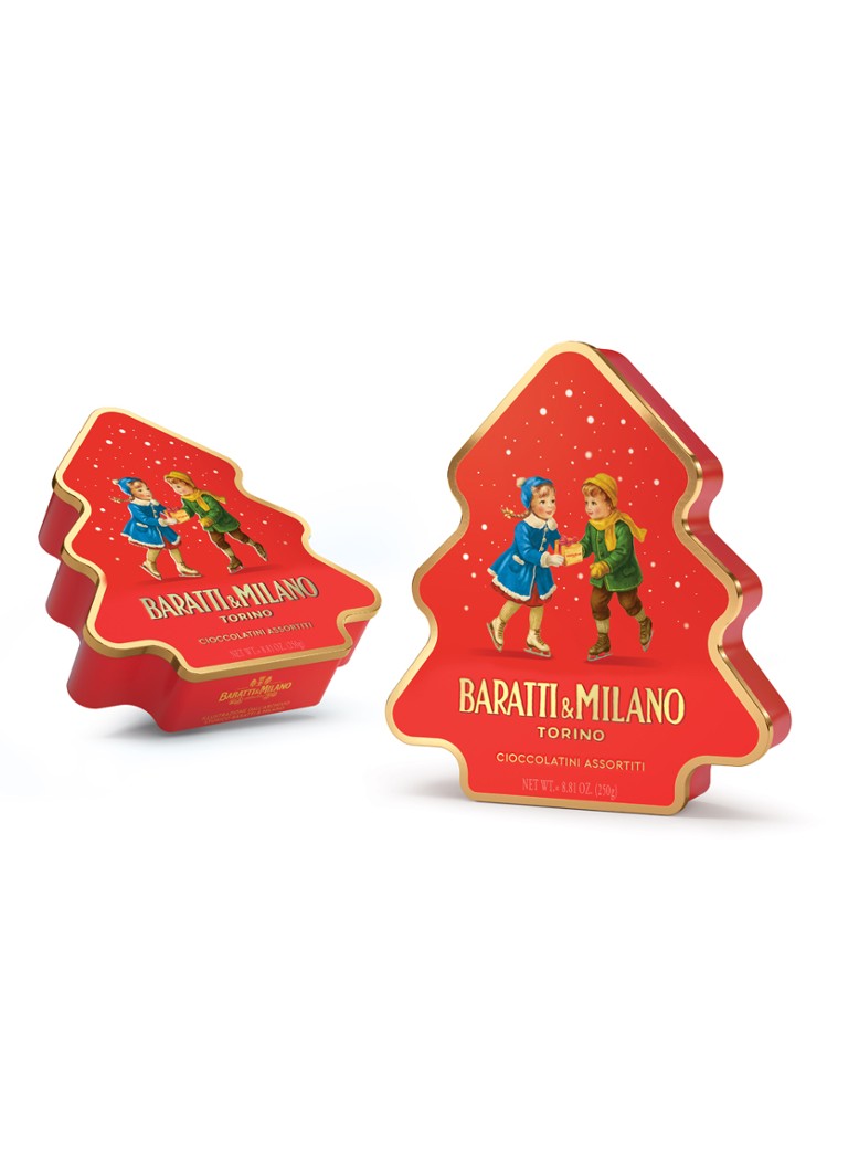 Baratti & Milano Kerstboom chocolade pralines in blik 250 gram Beige - Deal