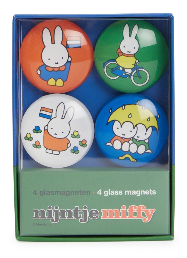 MTDay Nijntje glasmagneten set van 4 Multicolor - Deal