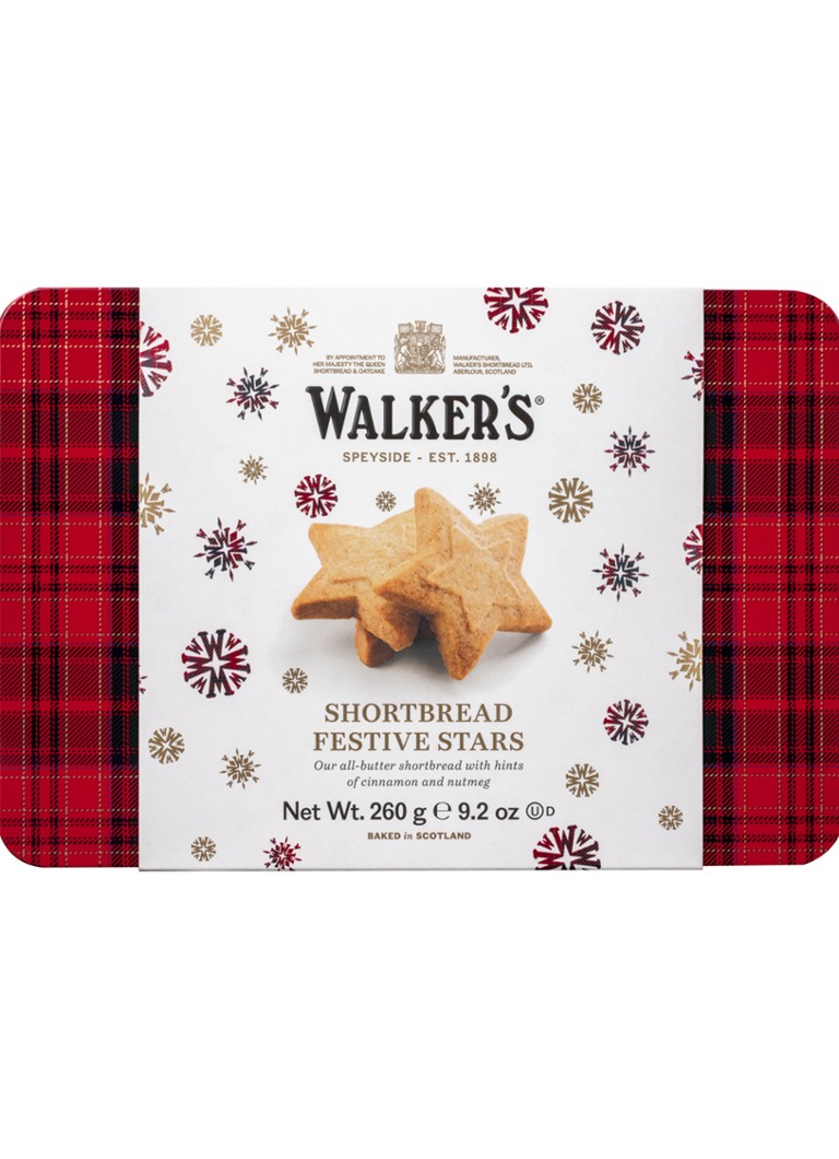 Walkers Festive Stars roomboterzandkoekjes in blik 260 gram - Deal
