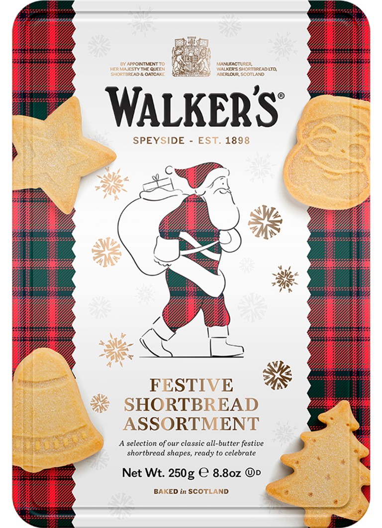 Walkers Festive roomboterzandkoekjes in blik 250 gram - Deal