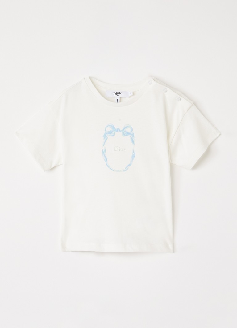 DIOR Meisjes T-shirt met logoprint in de kleur Gebroken wit, maat: 36M=98