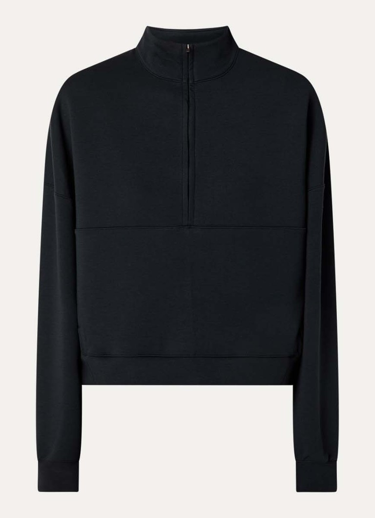 Nike Dames 24.7 sweater met halve rits en steekzakken in de kleur Zwart, maat: S