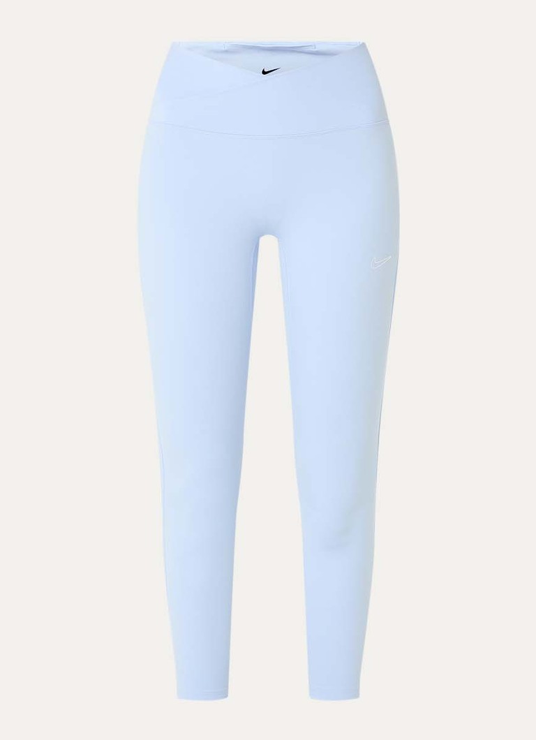 Nike Dames One high waist cropped trainingslegging met dri-FIT en logo in de kleur Lichtblauw, maat: XS