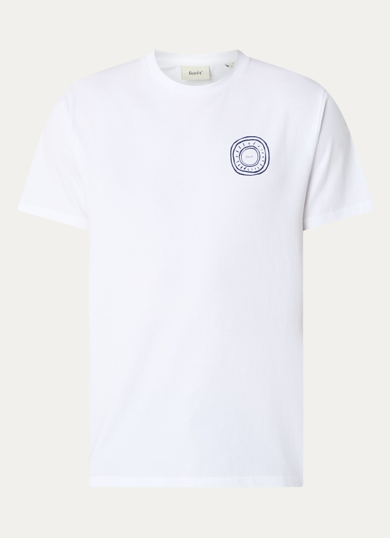 Forét Heren Nova T-shirt van katoen met logo- en backprint in de kleur Wit, maat: XXL