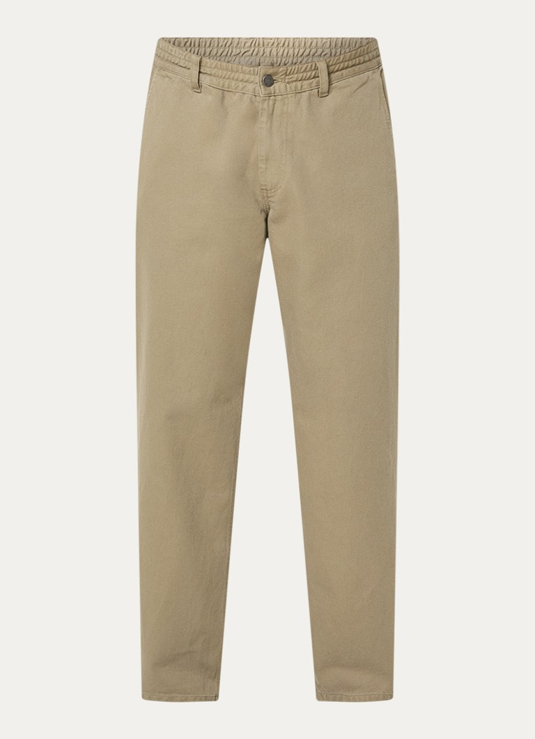 Forét Heren Clay straight fit chino met steekzakken in de kleur Mosgroen, maat: M