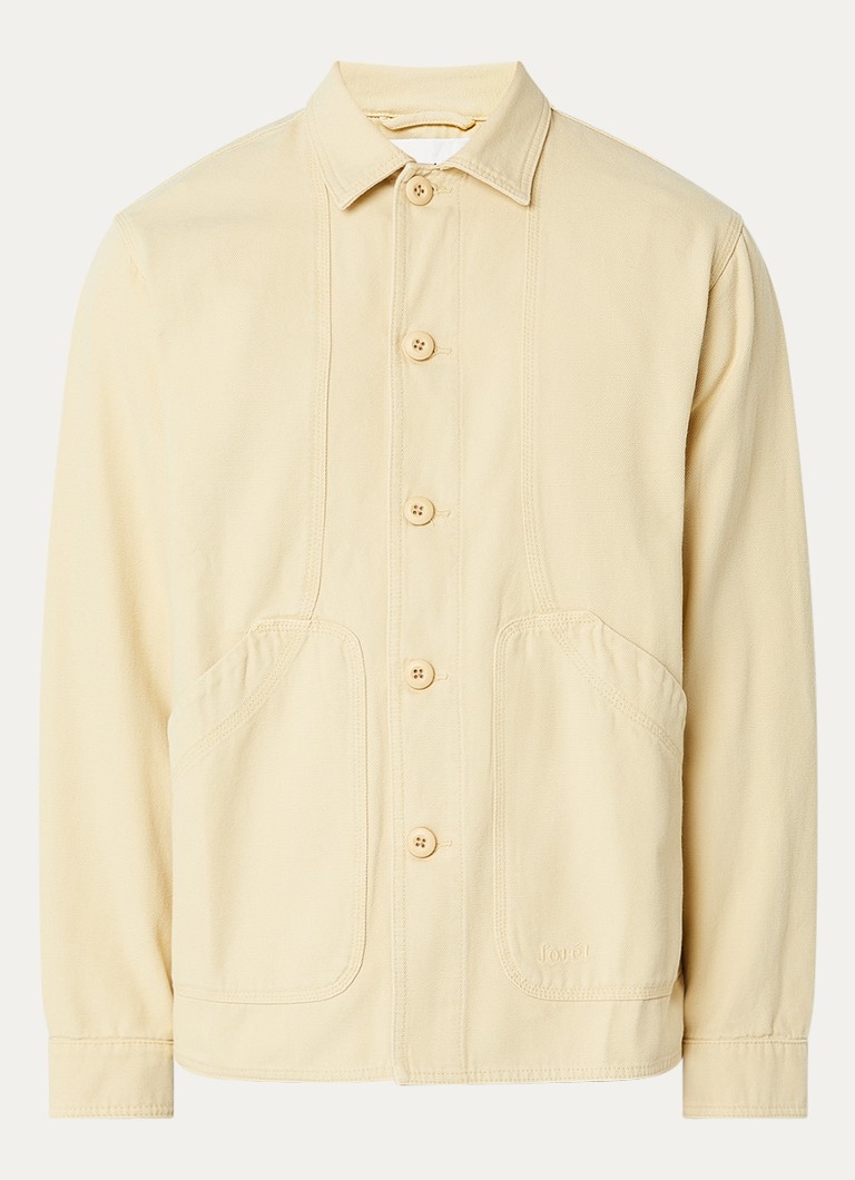 Forét Heren Berry overshirt van denim in de kleur Geel, maat: L