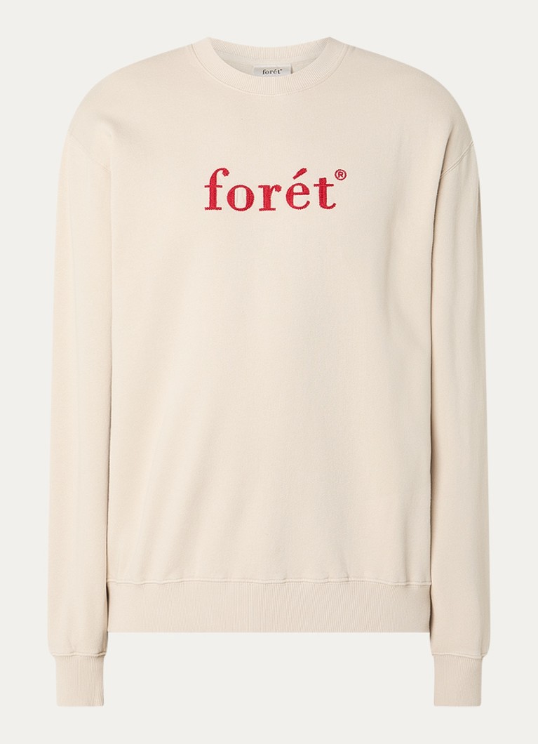 Forét Heren Boat sweater met logoboruring in de kleur Beige, maat: M