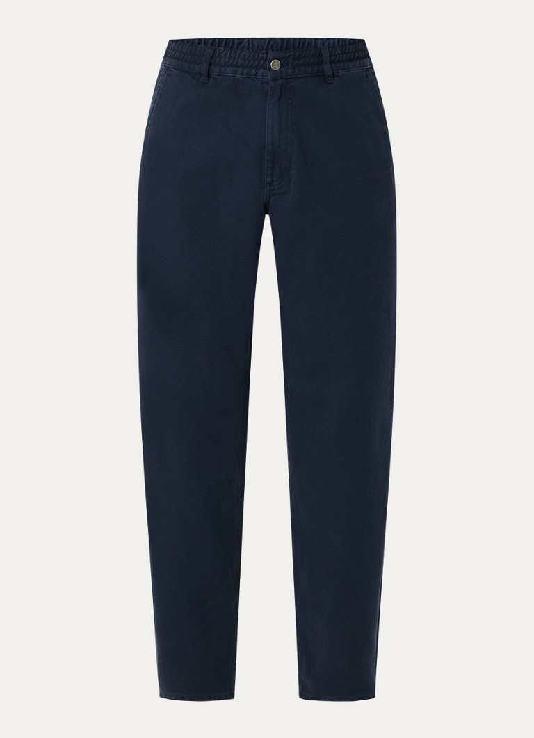 Forét Heren Clay straight fit chino met steekzakken in de kleur Donkerblauw, maat: L