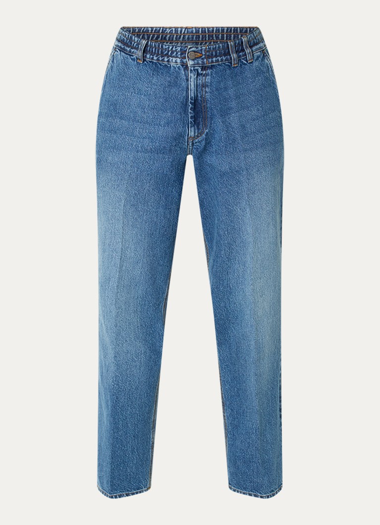 Forét Heren Clay straight leg jeans met medium wassing in de kleur Indigo, maat: XL