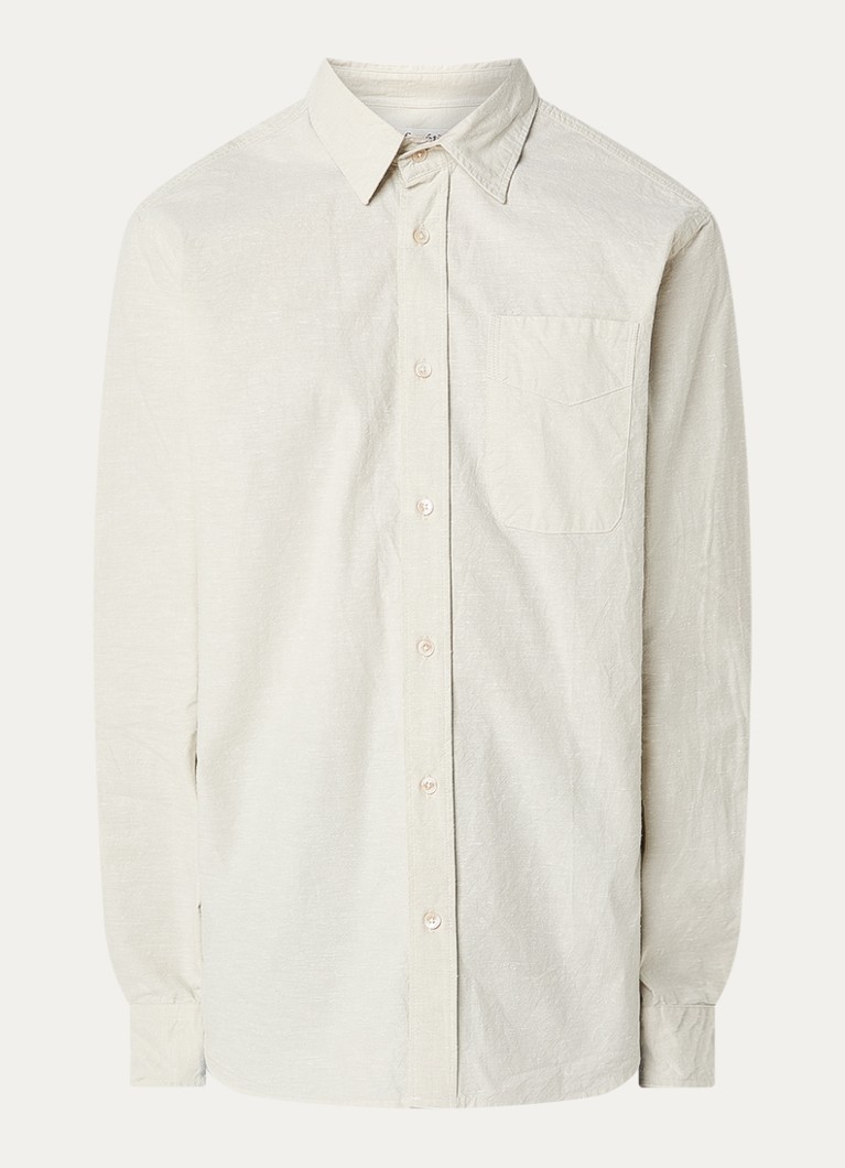 Forét Heren Regular fit overhemd met borstzak in de kleur Lichtgrijs, maat: XL