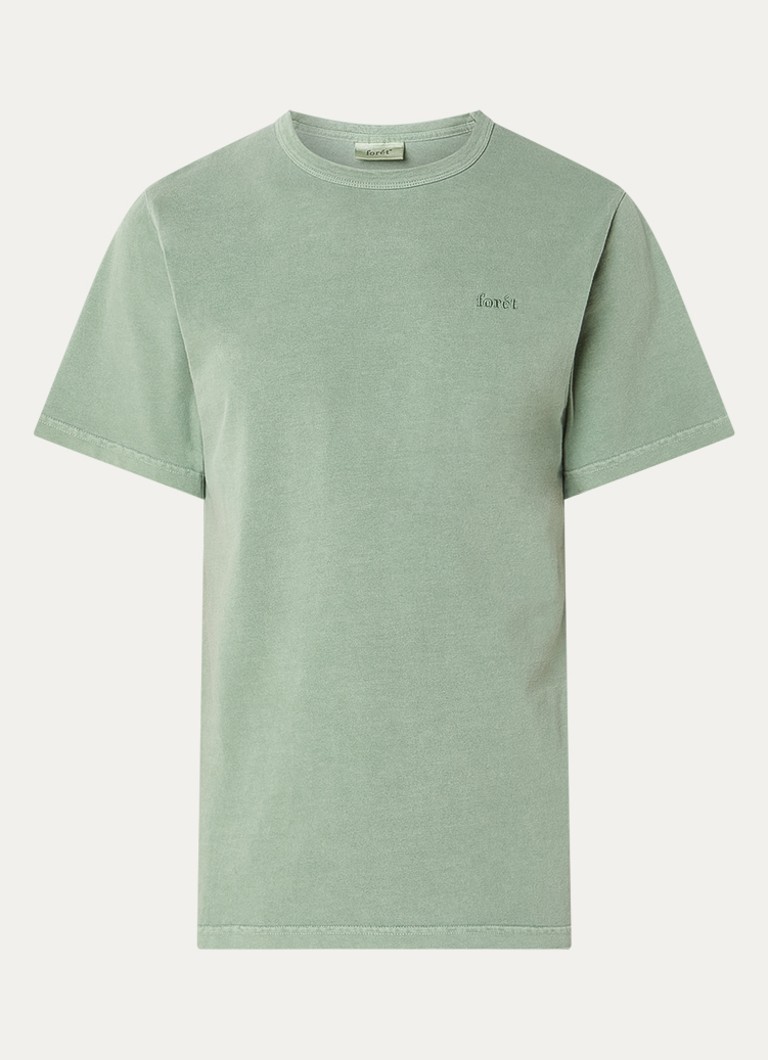 Forét Heren Oak T-shirt met logoborduring in de kleur Lichtgroen, maat: XL